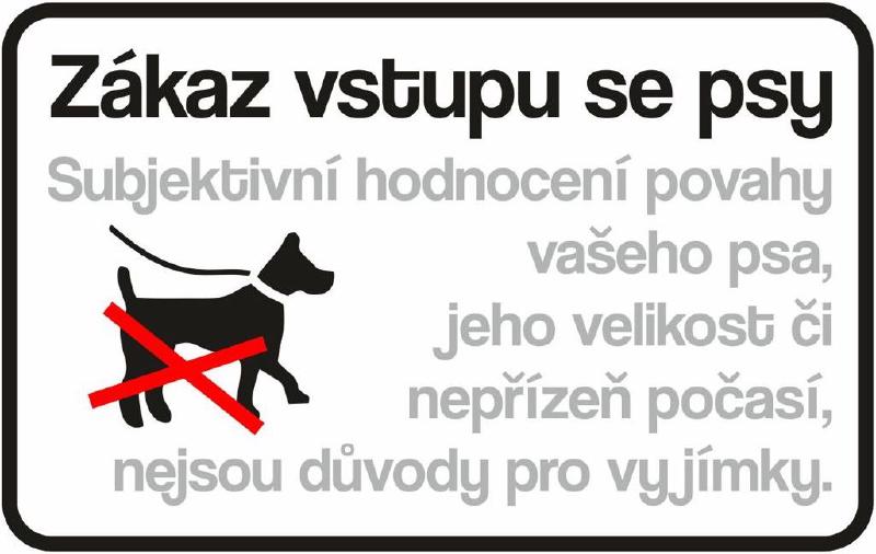 Nálepka s nápisem Zákaz vstupu se psy